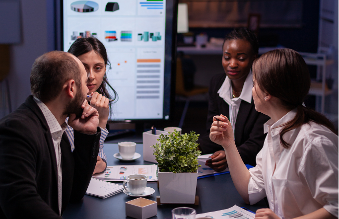 Businesses smiley man work holding laptop posing 1